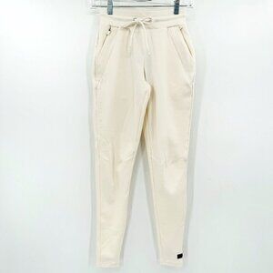 Alphalete Ivory Cream High Rise Tapered Knit Lounge Zipper Pocket XS Jogger Pant
